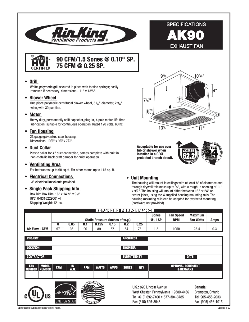 Image de la première page du manuel de l'appareil AK90