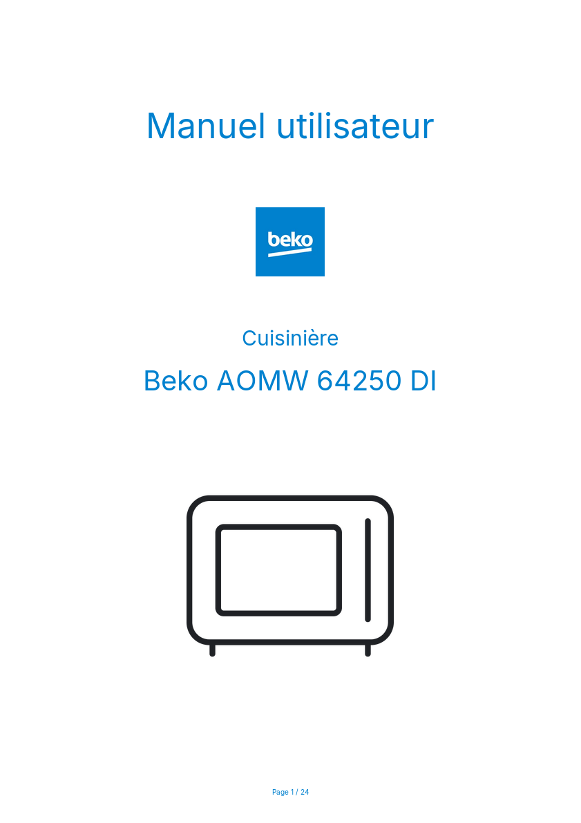 Image de la première page du manuel de l'appareil AOMW 64250 DI