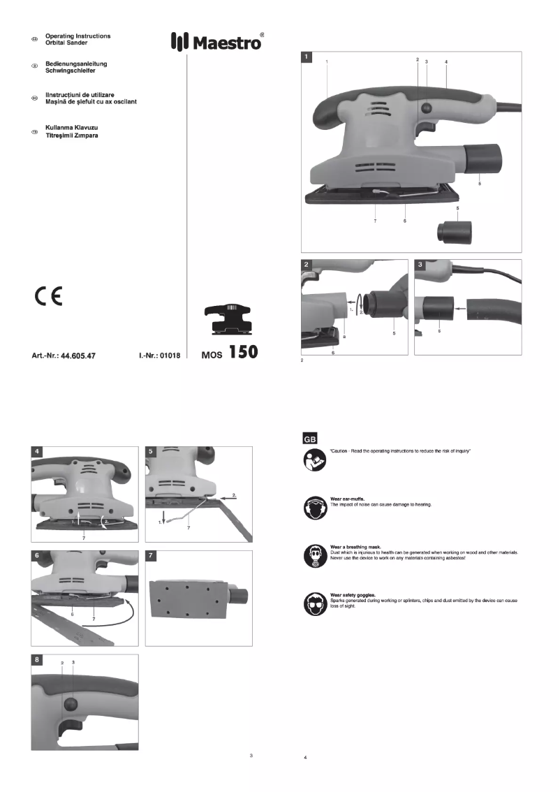 Page 1 de la notice Manuel utilisateur Maestro MOS 150