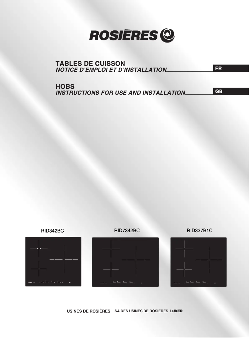 Page n°1 - Manuel utilisateur Rosieres RID 342 BC