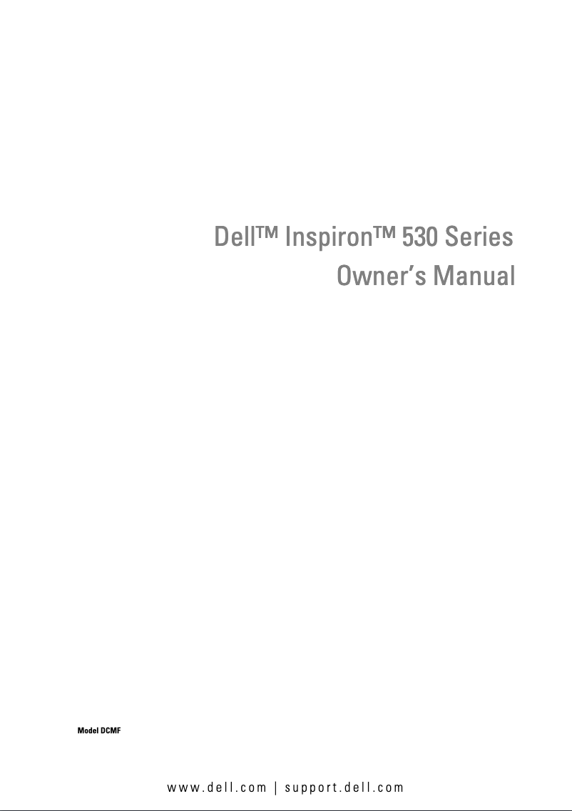 Page n°1 - Manuel utilisateur Dell Inspiron 530