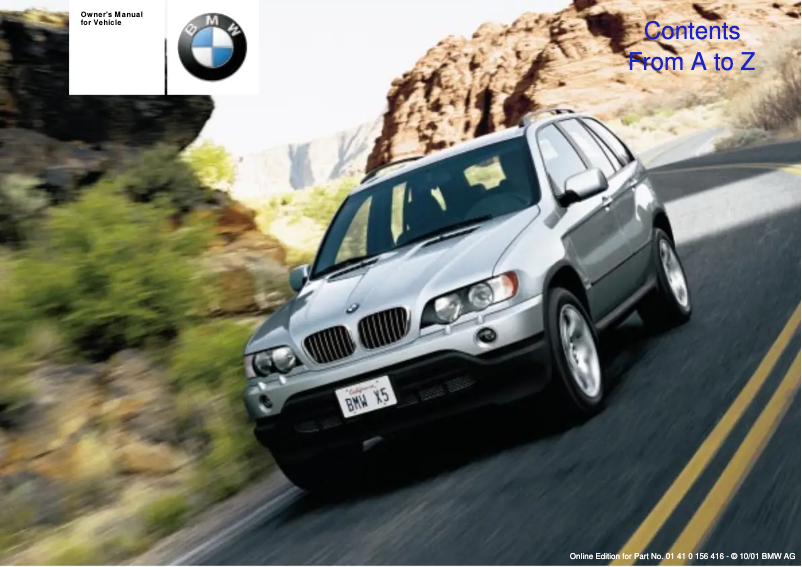 Page 1 de la notice Manuel utilisateur BMW X5 (2002)