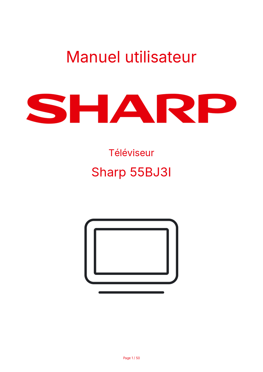 Page n°1 - Manuel utilisateur Sharp 55BJ3I