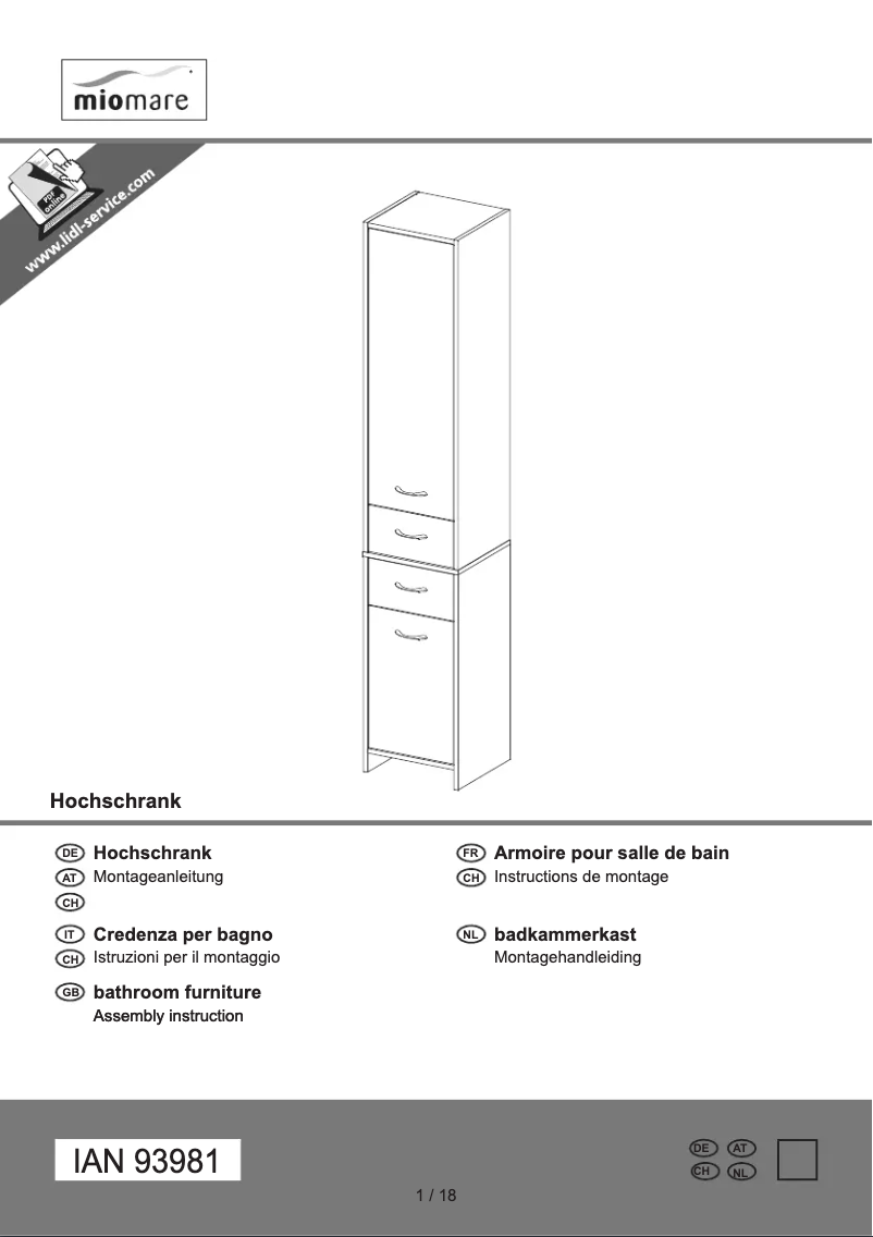 Page 1 de la notice Manuel utilisateur Miomare IAN 93981