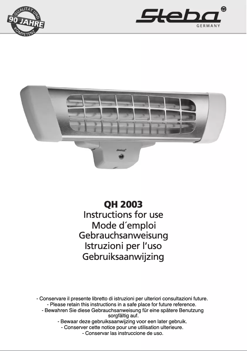 Image de la première page du manuel de l'appareil QH 2003