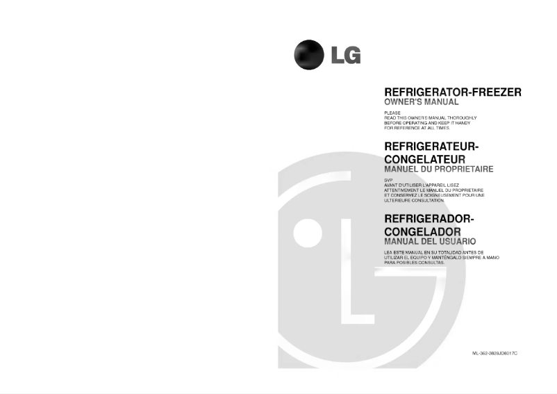 Page 1 de la notice Manuel utilisateur LG GR-362SF