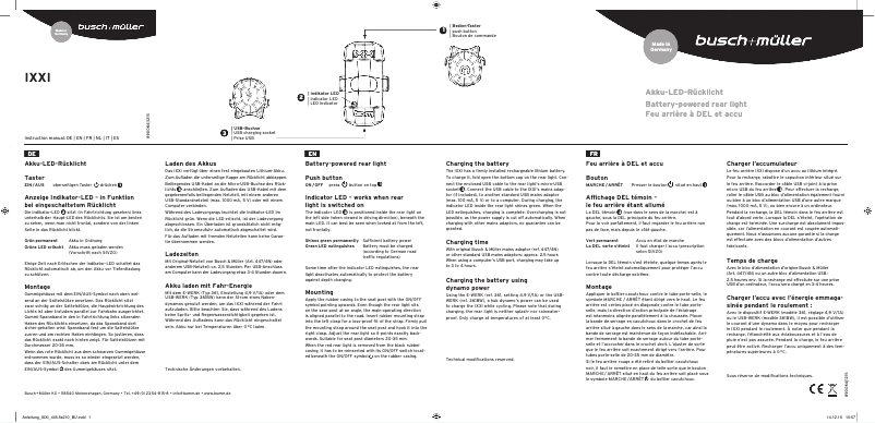 Página 1 del manual Manual de usuario Busch + Müller IXXI