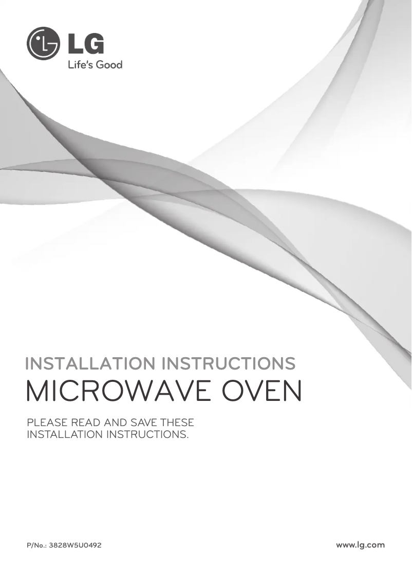 Page n°1 - Guide d'installation LG LMVH1711ST