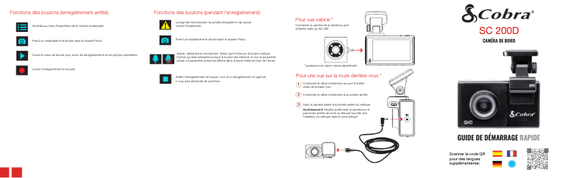 Page 1 de la notice Guide de démarrage rapide Cobra SC200