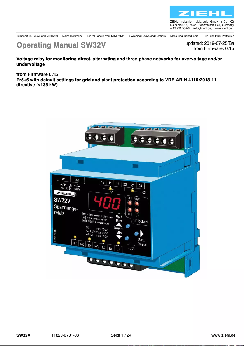 Image de la première page du manuel de l'appareil SW32V
