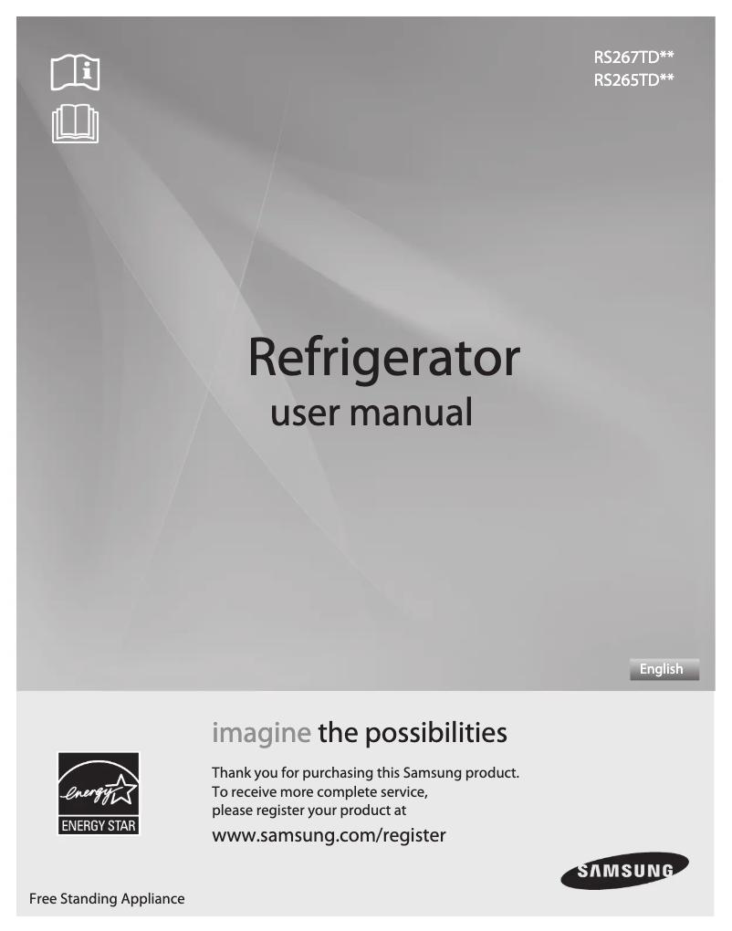 Page 1 de la notice Manuel utilisateur Samsung RS267TDBP