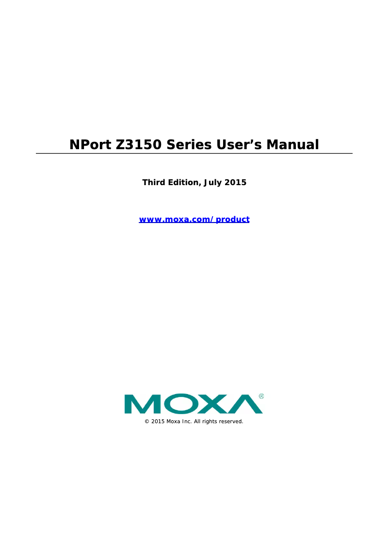 Image de la première page du manuel de l'appareil Z3150