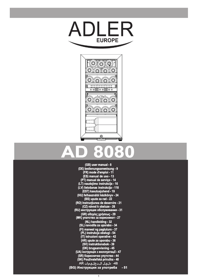 Page n°1 - Manuel utilisateur Adler AD 8080