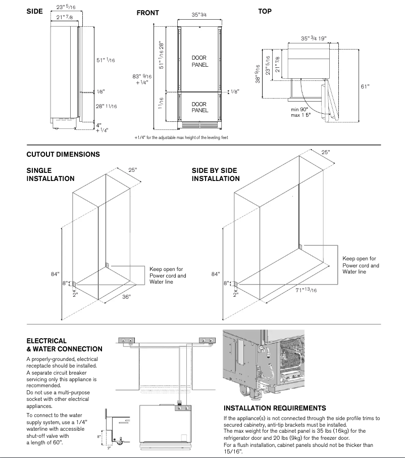 Page 1 de la notice Instructions / montage Bertazzoni REF36BMBZPNV