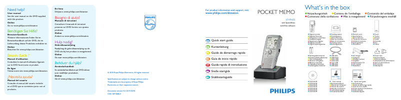 Page n°1 - Manuel utilisateur Philips Pocket Memo LFH9600