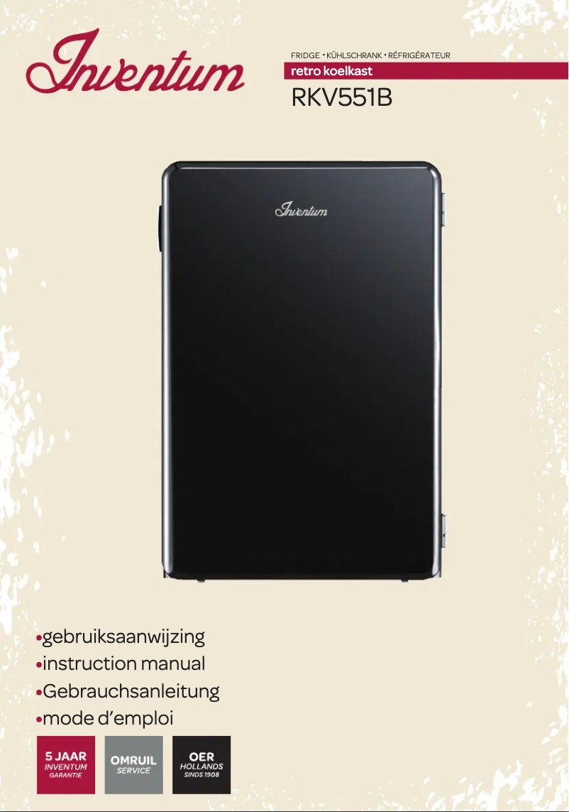 Page 1 de la notice Manuel utilisateur Inventum RKV551B