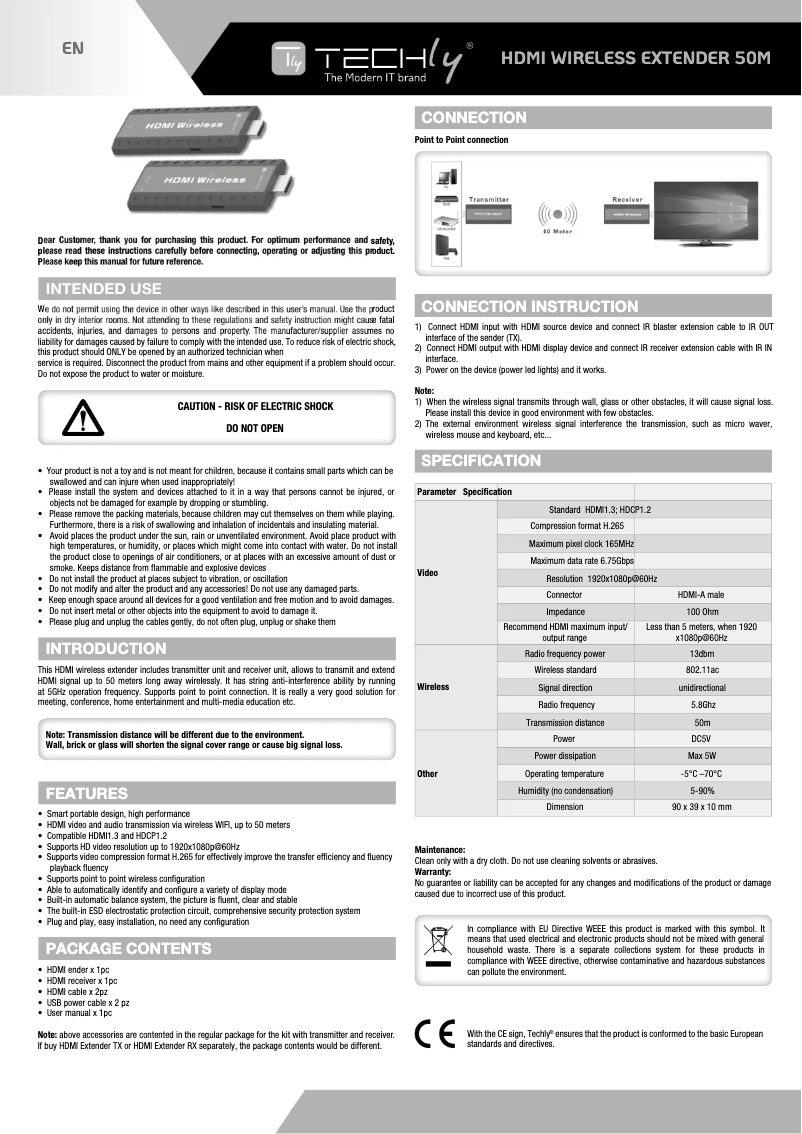 Page n°1 - Manuel utilisateur Techly IDATA HDMI-WL53
