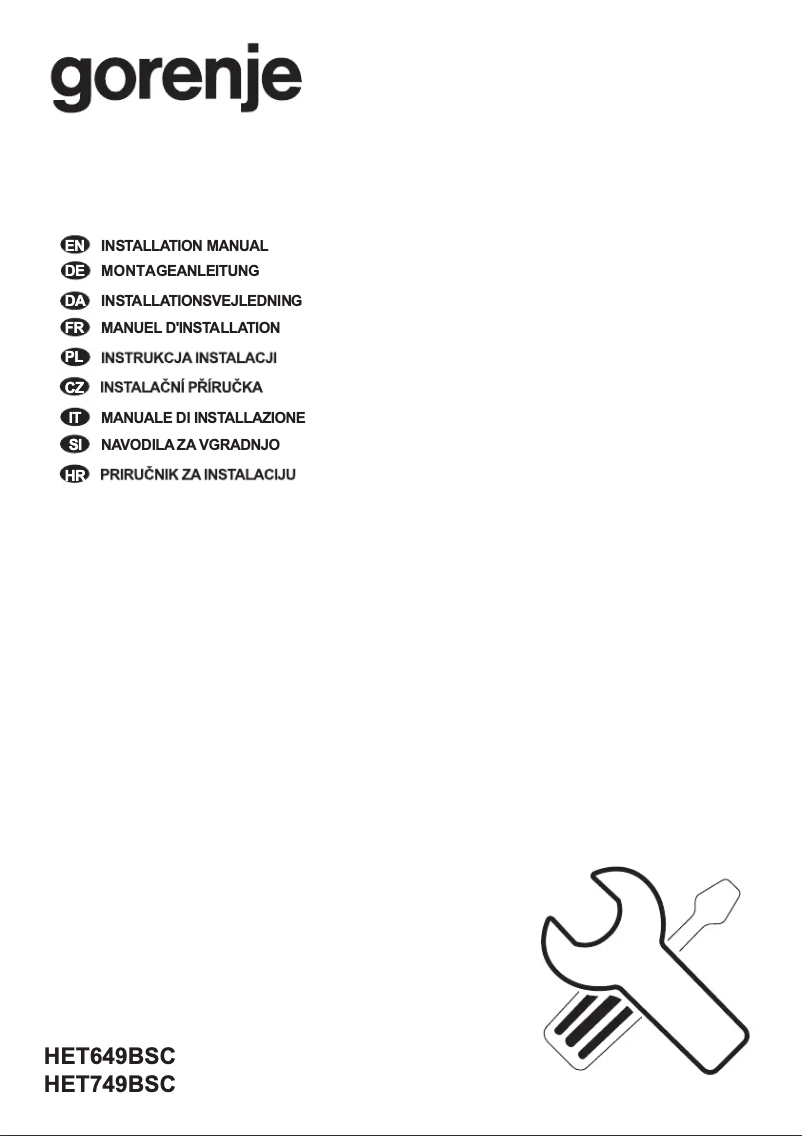Page n°1 - Guide d'installation Gorenje HET749BSC