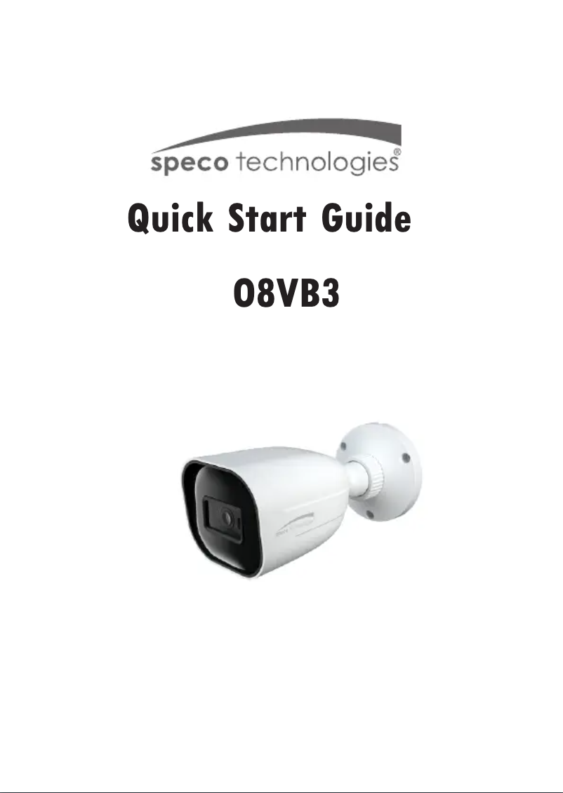 Page 1 de la notice Guide de démarrage rapide Speco Technologies O8VB3