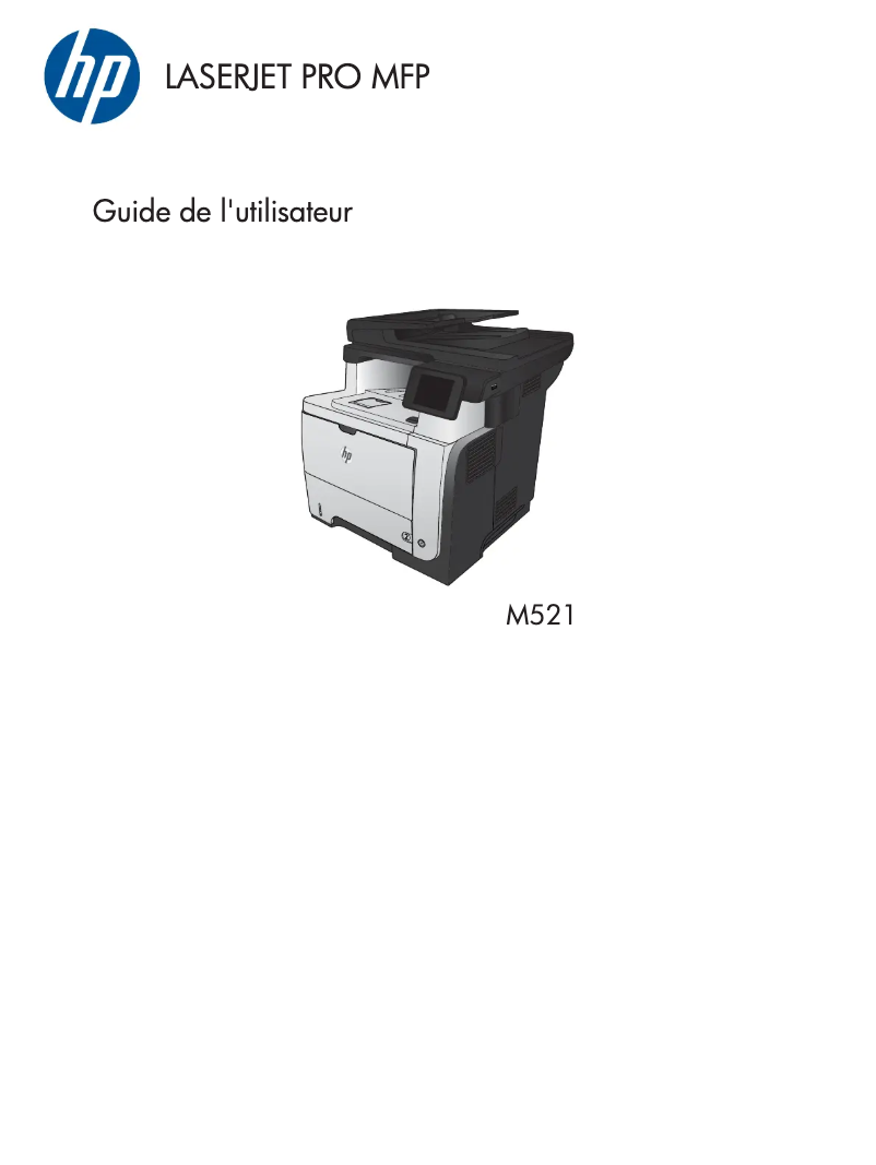 Page 1 de la notice Manuel utilisateur HP LaserJet Pro MFP M521