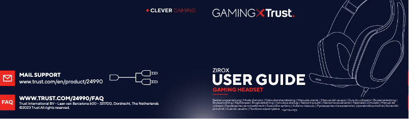 Page n°1 - Manuel utilisateur Trust Zirox GXT 415