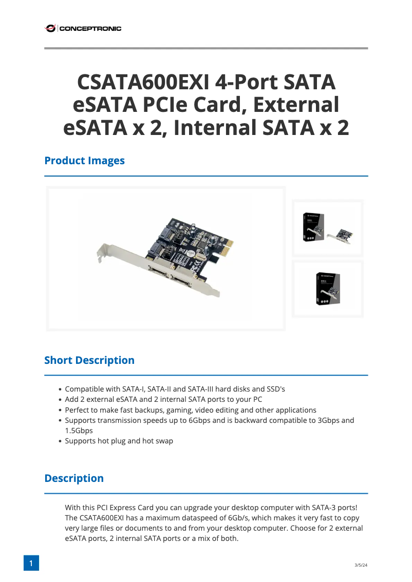Image de la première page du manuel de l'appareil CSATA600EXI