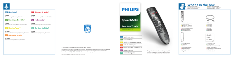 Page 1 de la notice Manuel utilisateur Philips SpeechMike Premium Touch SMP3720