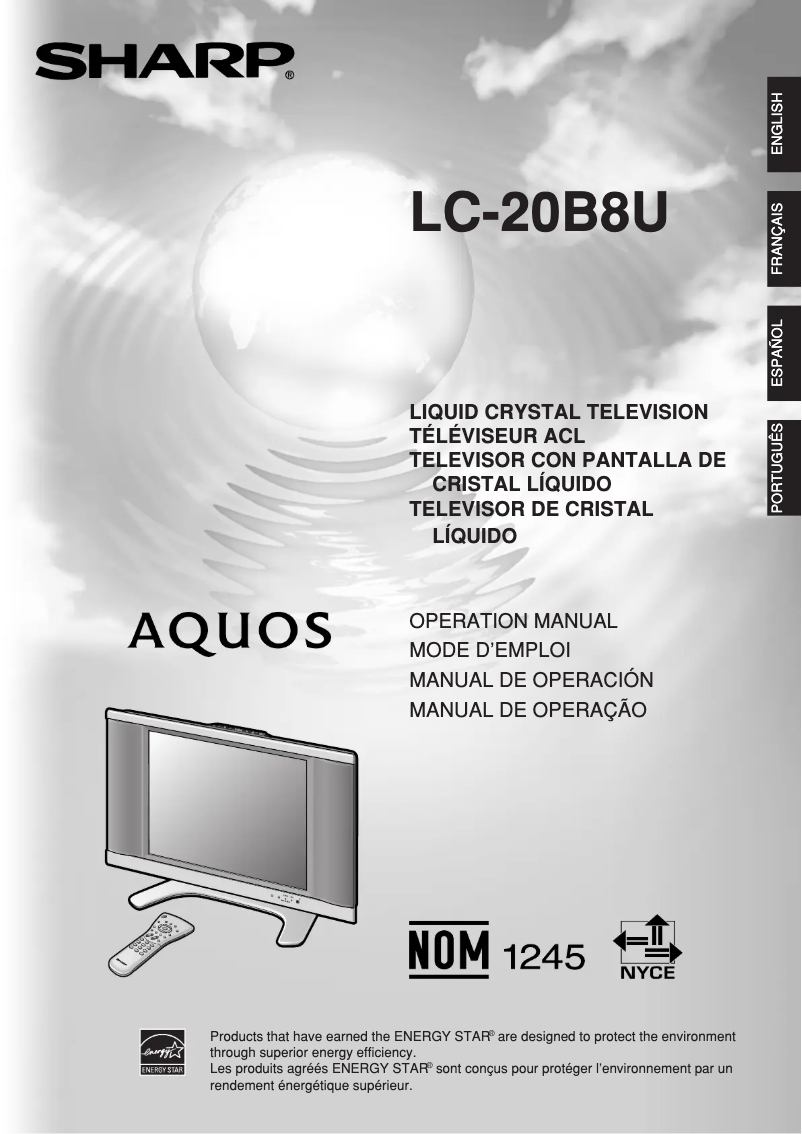 Page 1 de la notice Manuel utilisateur Sharp AQUOS LC-20B8U