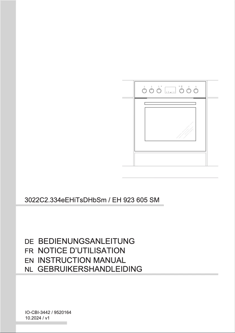 Page 1 de la notice Manuel utilisateur Amica EH 923 605 SM
