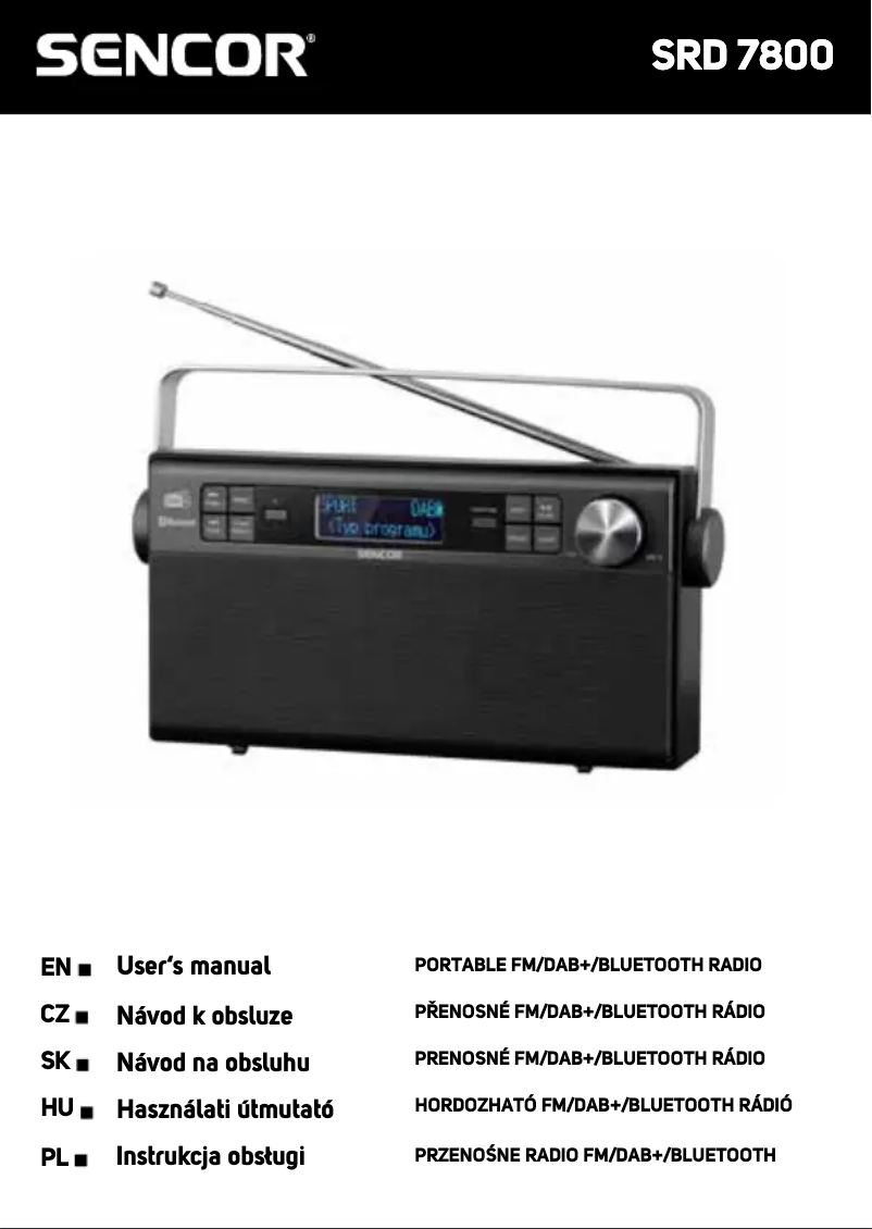 Page n°1 - Manuel utilisateur Sencor SRD 7800