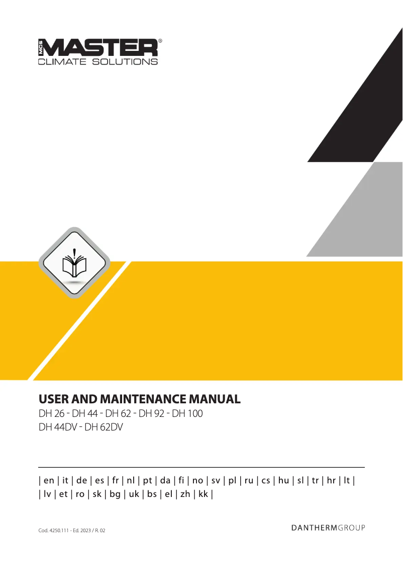 Page n°1 - Manuel utilisateur Master DH 62