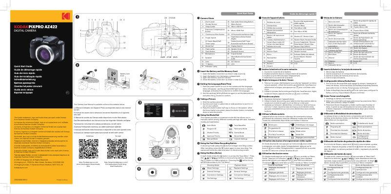 Image de la première page du manuel de l'appareil PixPro AZ422