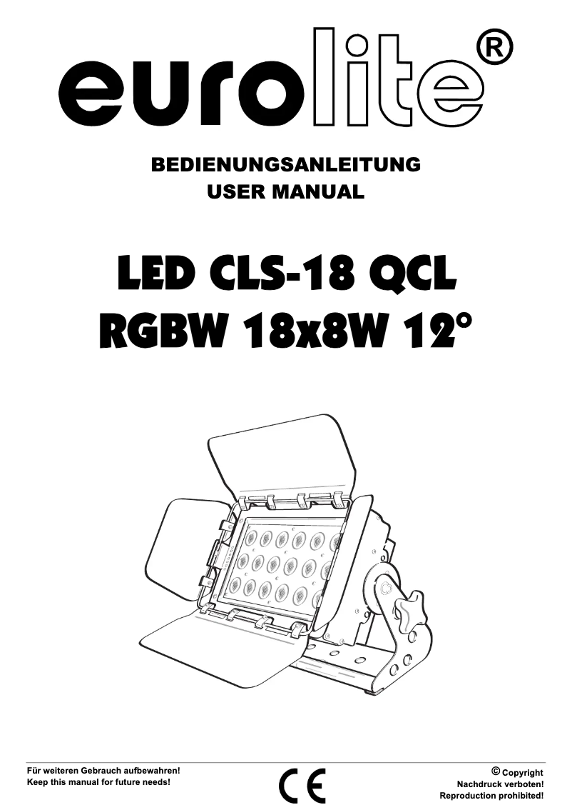Image de la première page du manuel de l'appareil LED CLS-18 QCL RGBW 18x8W 12°