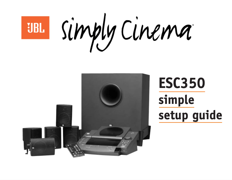 Page n°1 - Manuel utilisateur JBL Simply Cinema ESC350
