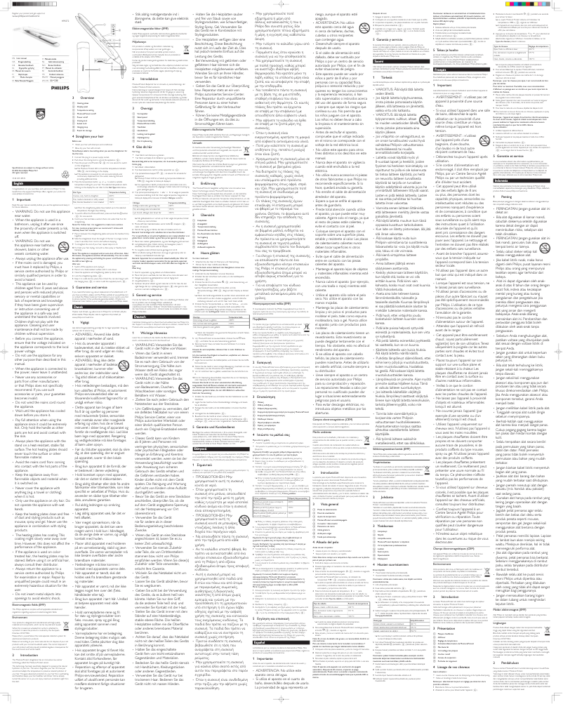 Page 1 de la notice Manuel utilisateur Philips MoistureProtect HP8372