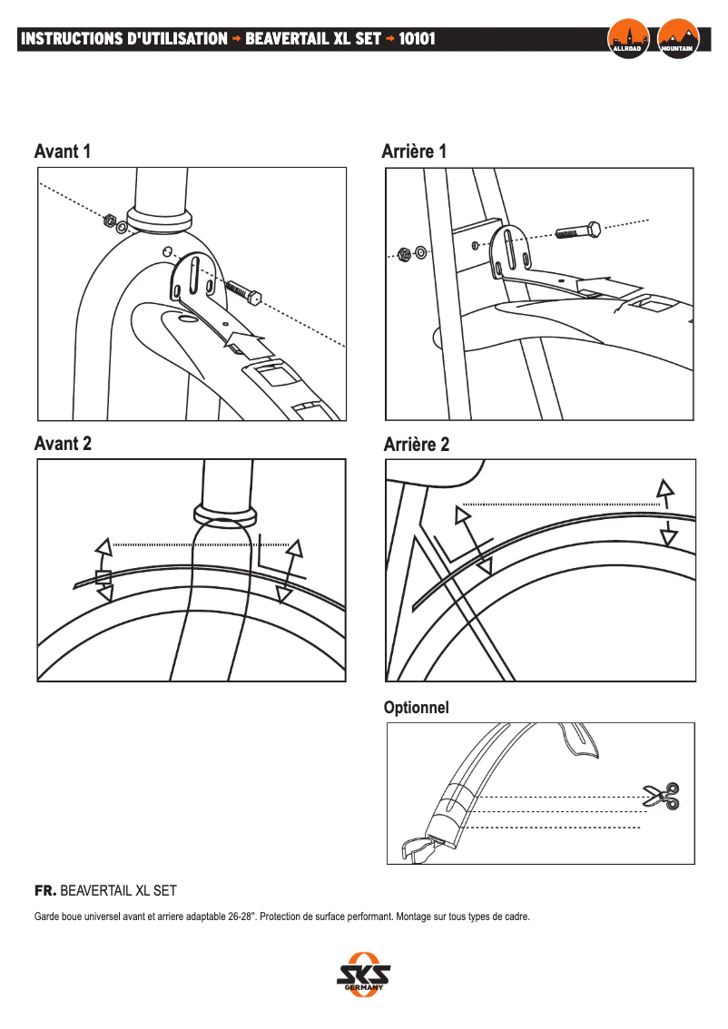 Page 1 de la notice Manuel utilisateur SKS BEAVERTAIL XL SET