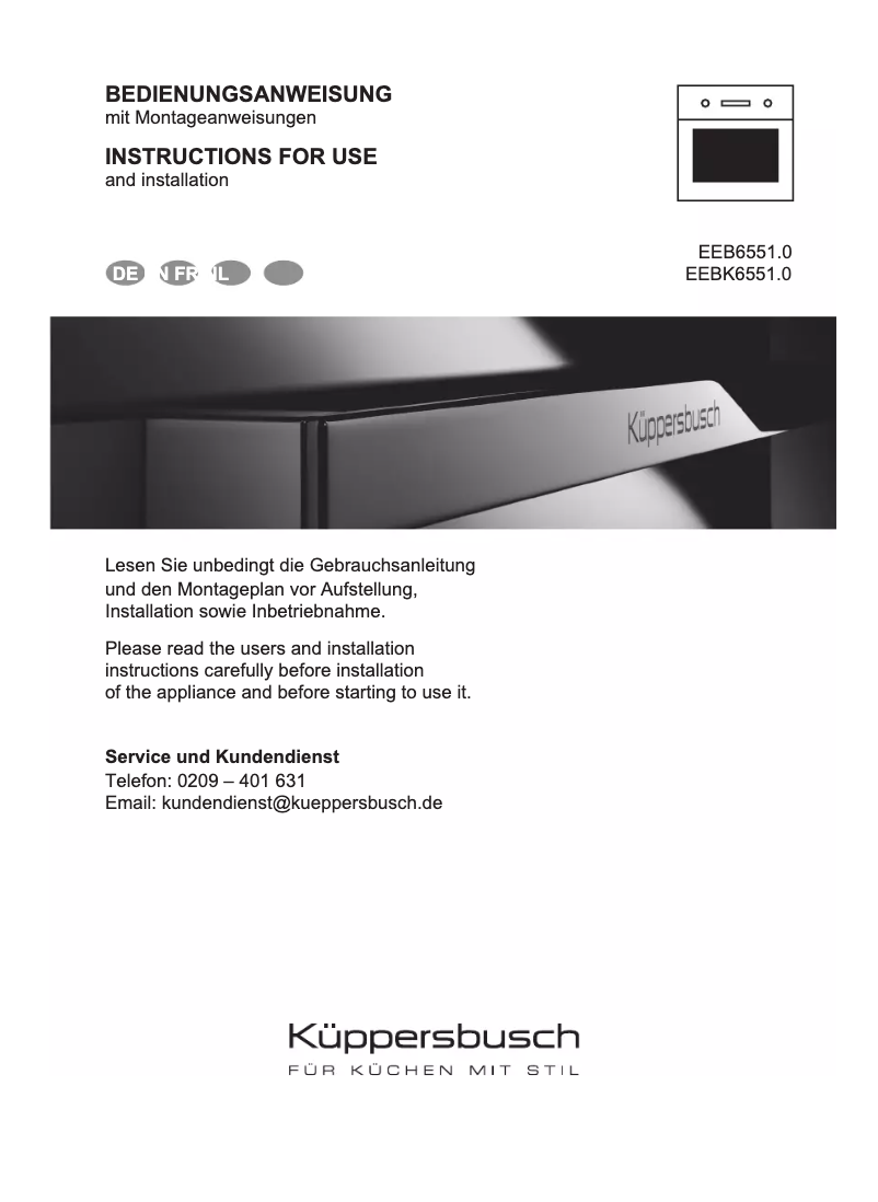 Image de la première page du manuel de l'appareil EEBK 6551.0