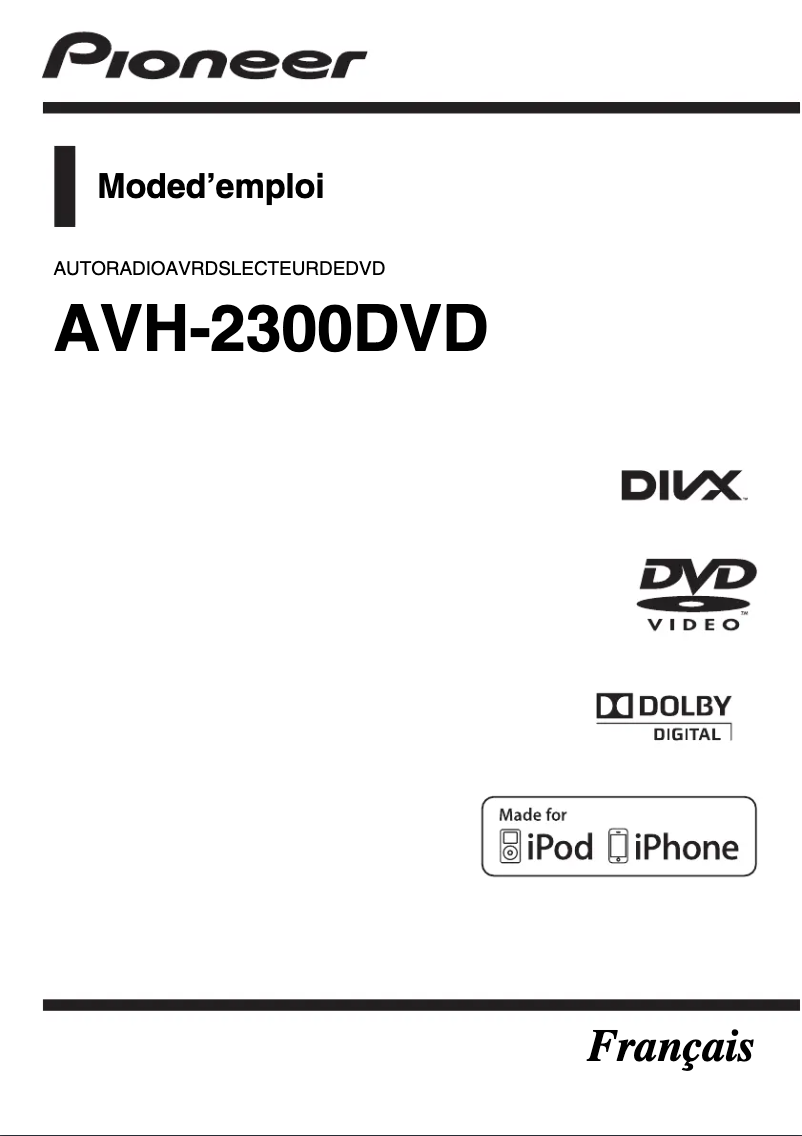 Image de la première page du manuel de l'appareil AVH-2300DVD