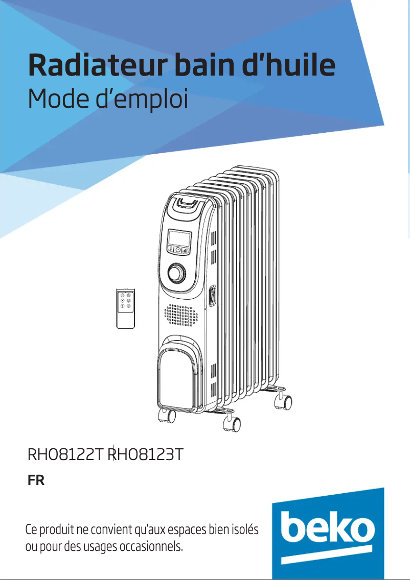 Page 1 de la notice Manuel utilisateur Beko RHO8123T