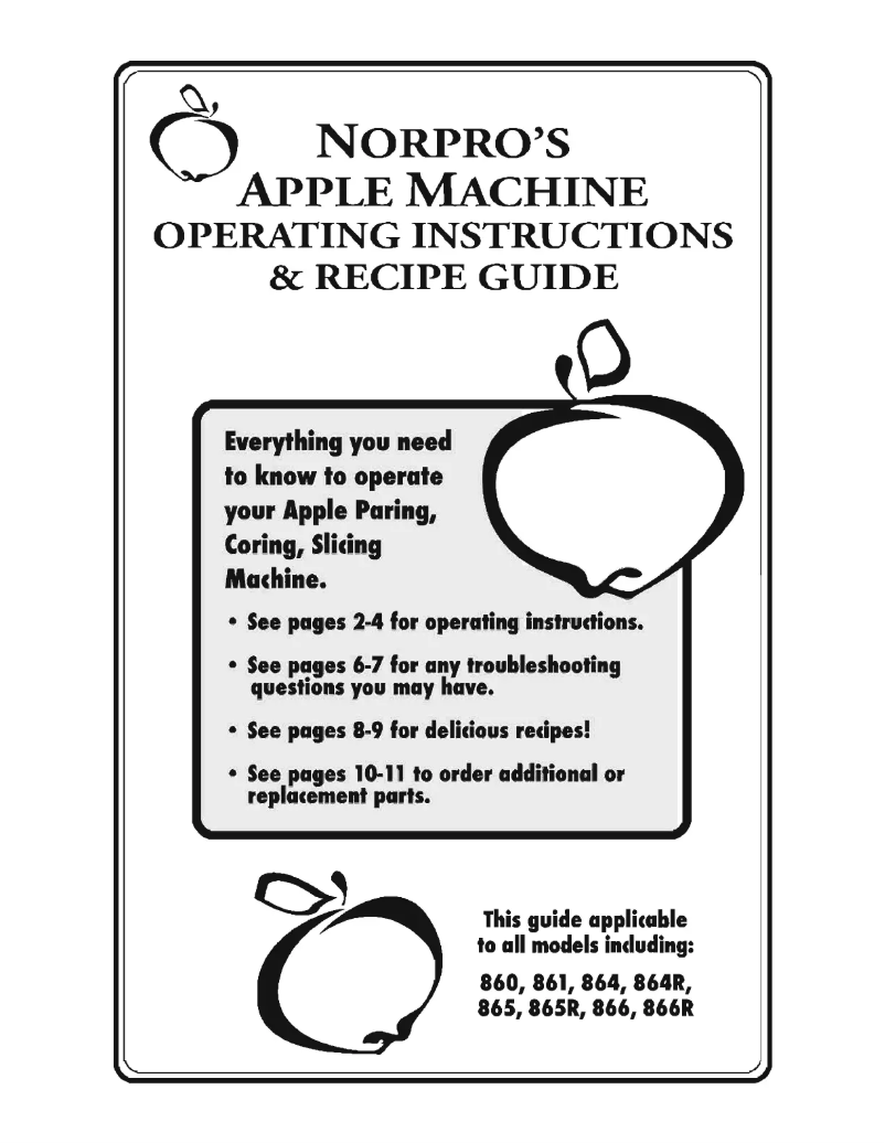 Page 1 de la notice Manuel utilisateur Norpro Apple Mate 860