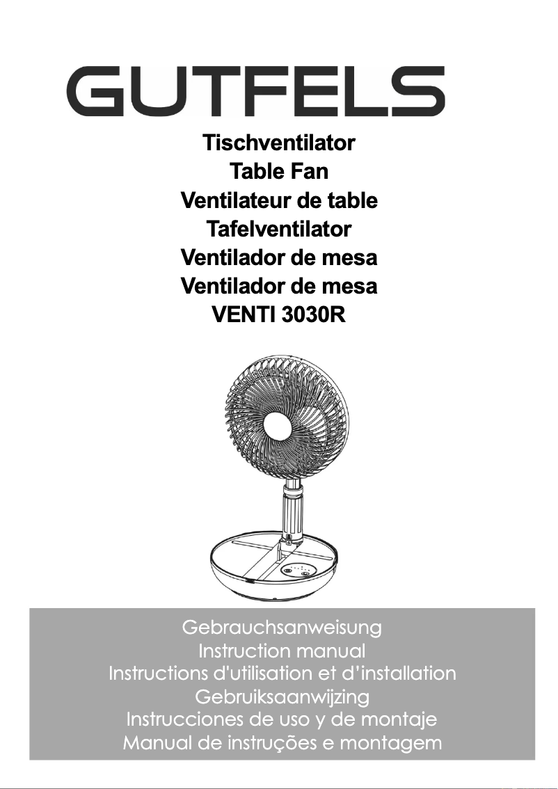 Page 1 de la notice Manuel utilisateur GUTFELS VENTI 3030 R