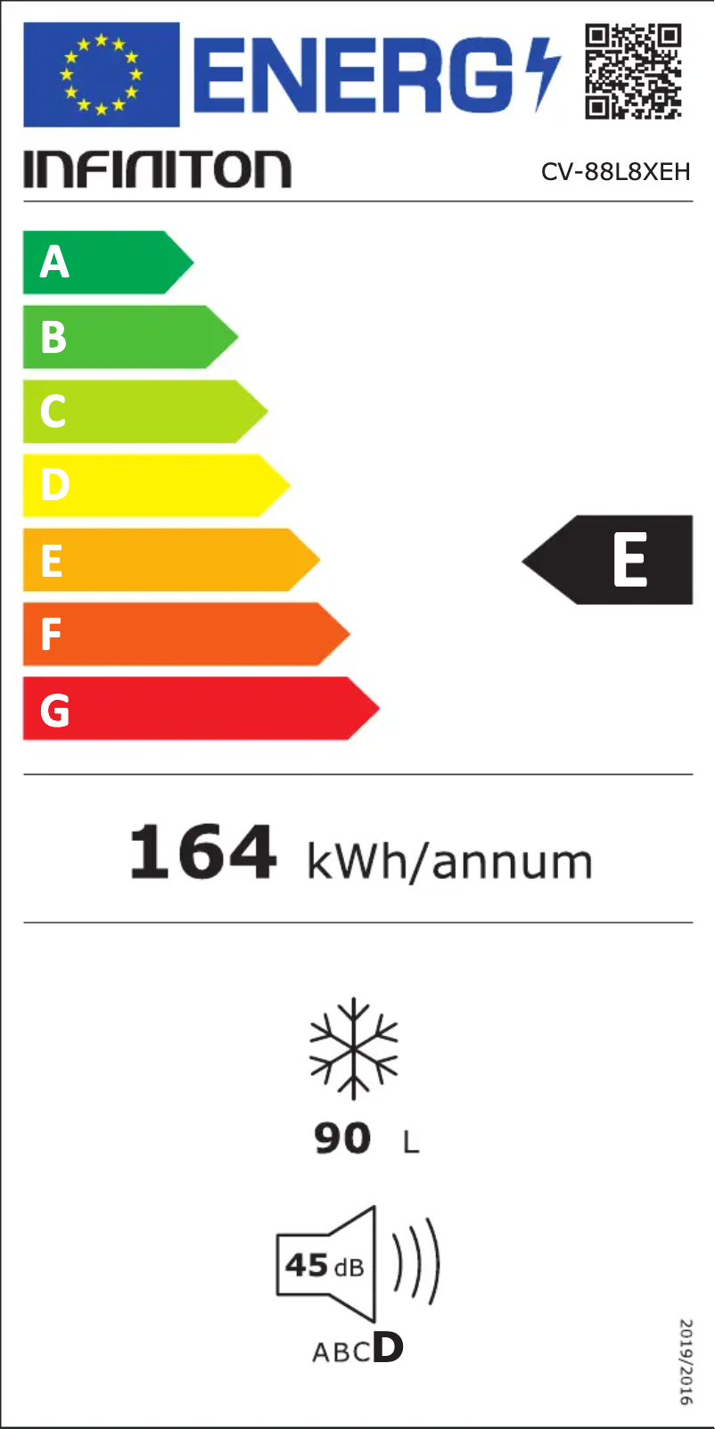Page n°1 - Label énergétique Infiniton CV-88L8XEH