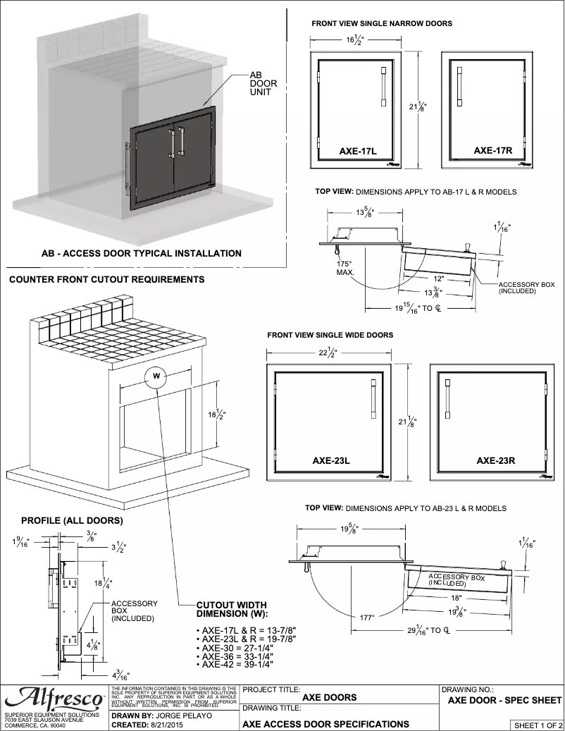 Page 1 de la notice Manuel utilisateur Alfresco AXE-36