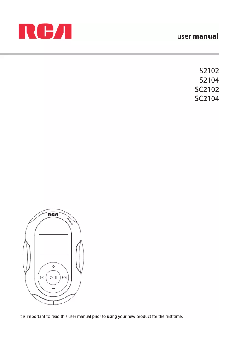 Page n°1 - Manuel utilisateur RCA S2102