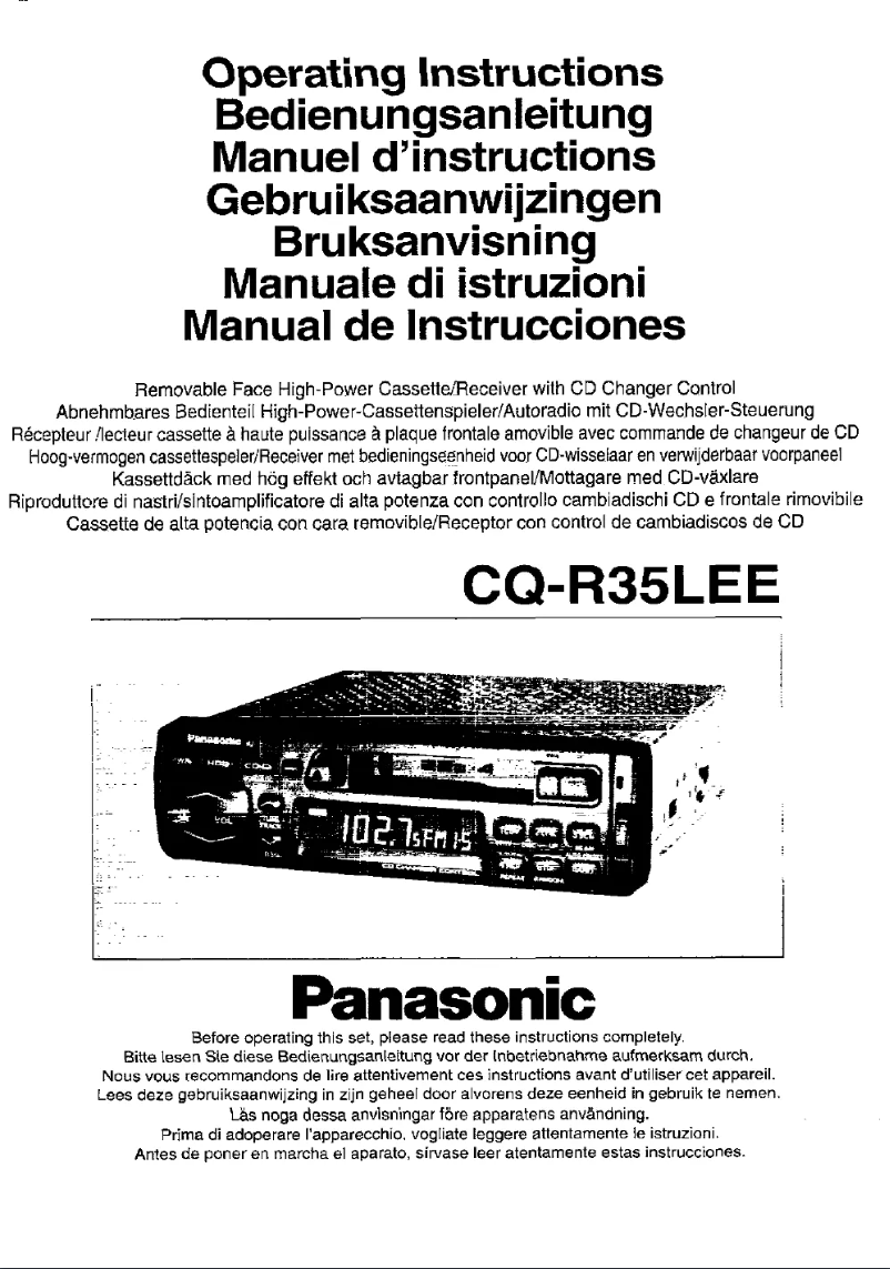 Image de la première page du manuel de l'appareil CQ-R35