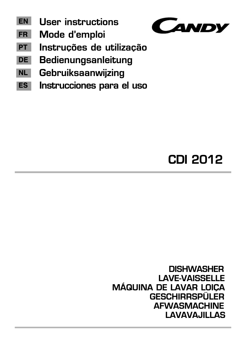 Image de la première page du manuel de l'appareil CDI 2012/E-S