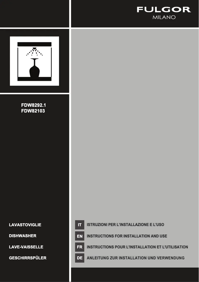 Page n°1 - Guide d'installation Fulgor Milano FPDW 82103 XX