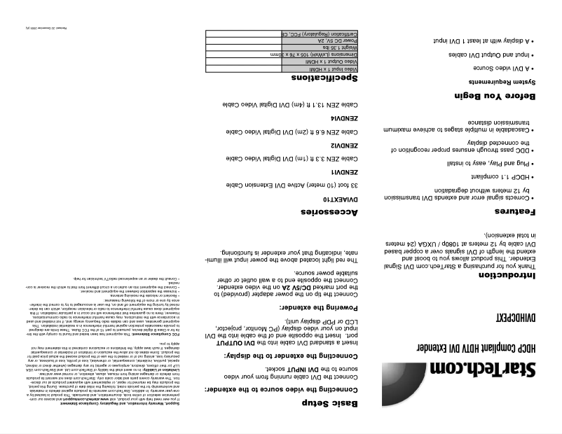 Image de la première page du manuel de l'appareil DVIHDCPEXT