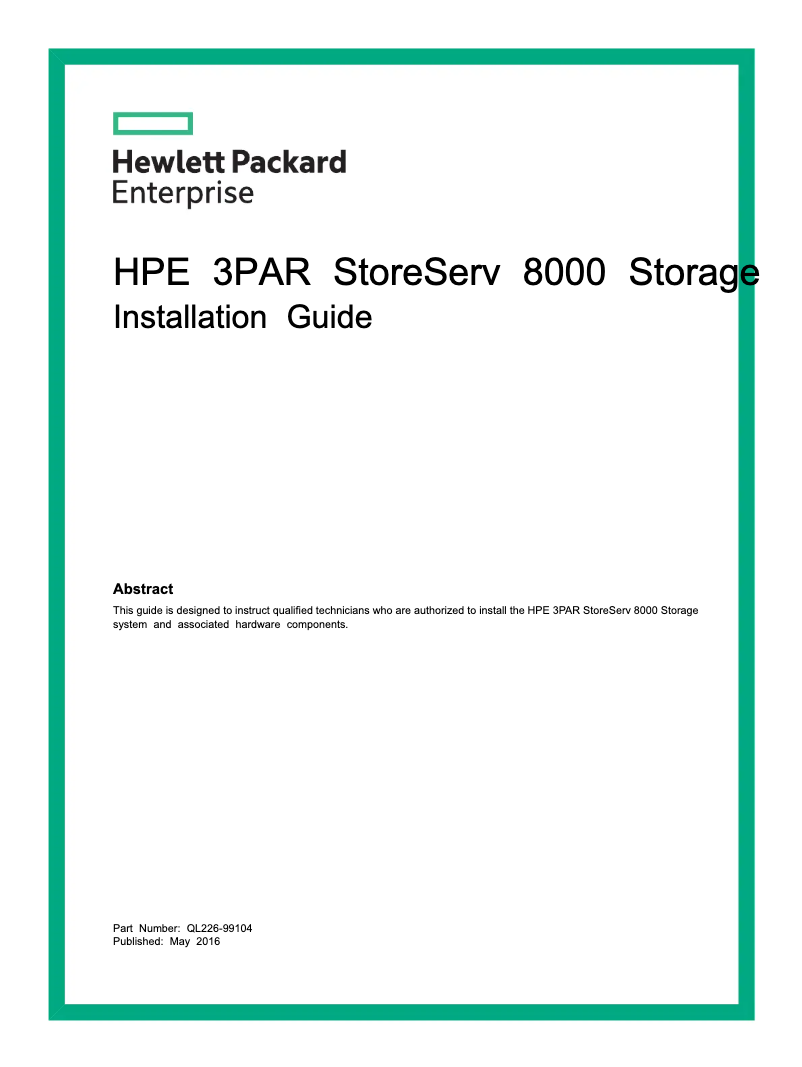 Page n°1 - Manuel utilisateur HP 3PAR StoreServ 8000