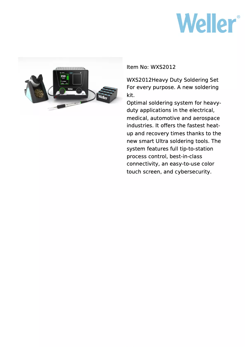 Image de la première page du manuel de l'appareil WXS2012